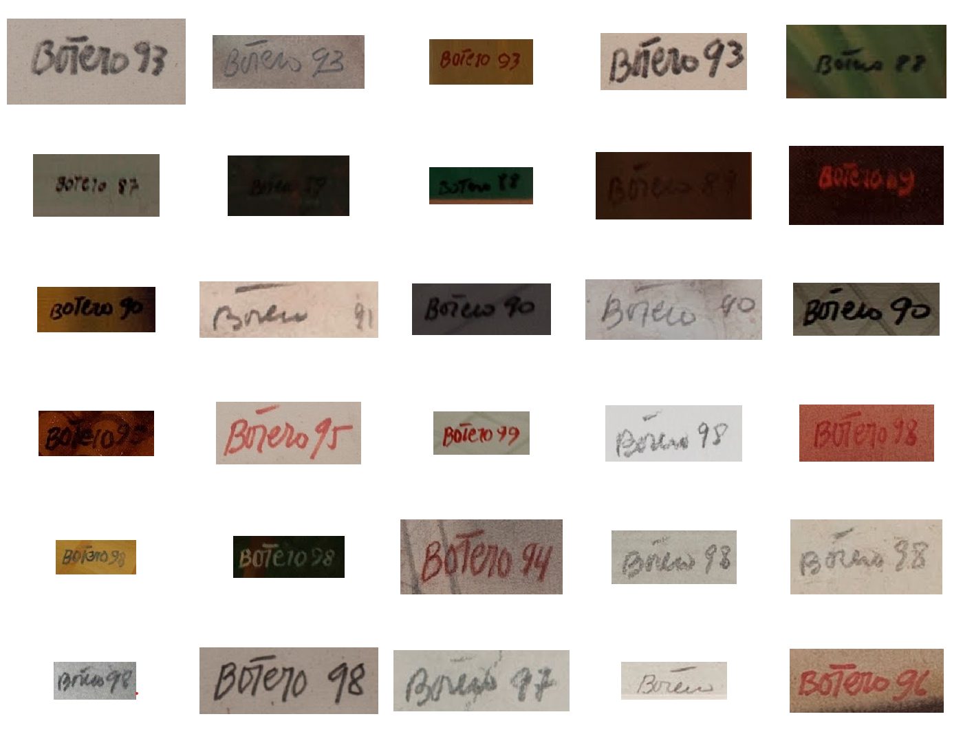 Botero Dibujos: Signature analysis (Q1)