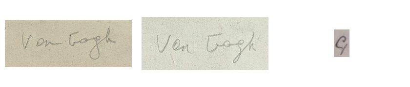 Van Gogh portrait study: Graphic comparison with documented Van Gogh handwriting