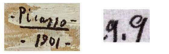 Still life with vases: Signature Analysis