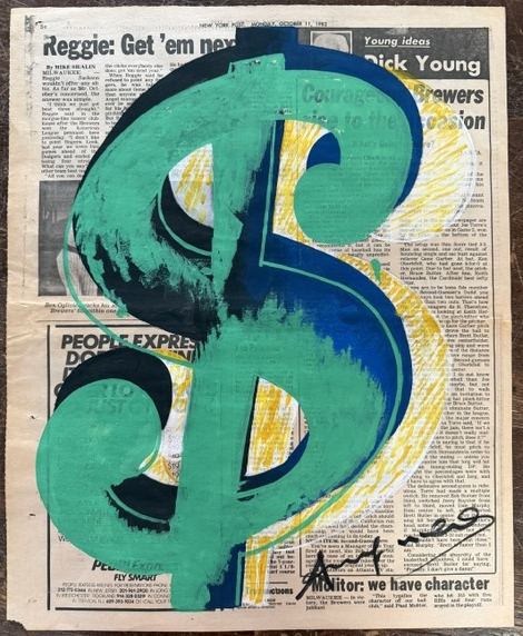 Andy Warhol Dollar Sign newspaper image authentication evidence image 2