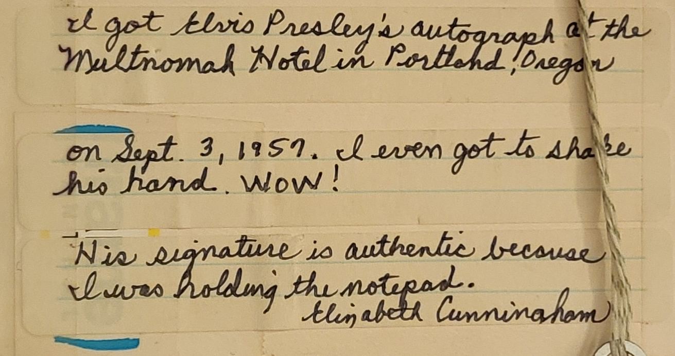 Elvis Presley Memorabilia Elvis Presley handwritten note authentication evidence image 4