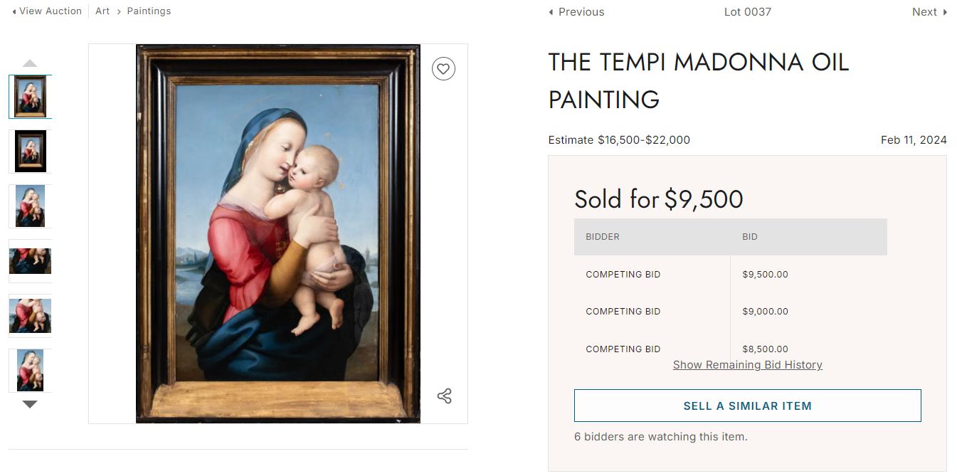 Madonna Tempi authentication evidence image 8