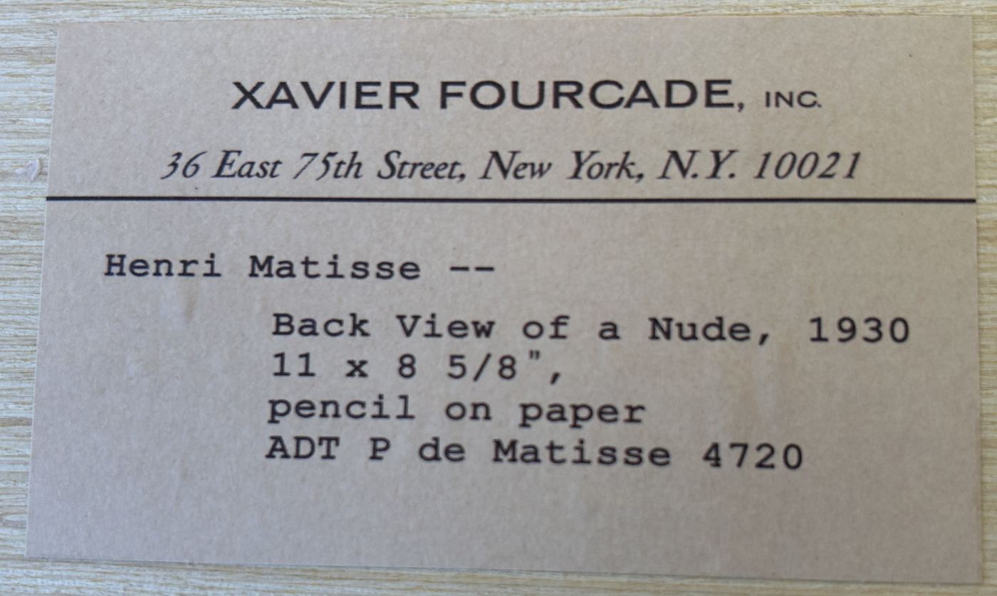 Henri Matisse Back View of a Nude authentication evidence image 8