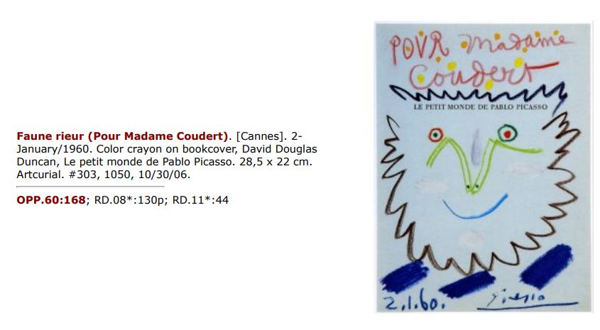 Pablo Picasso Faune rieur (Pour Madame Coudert) authentication evidence image 2