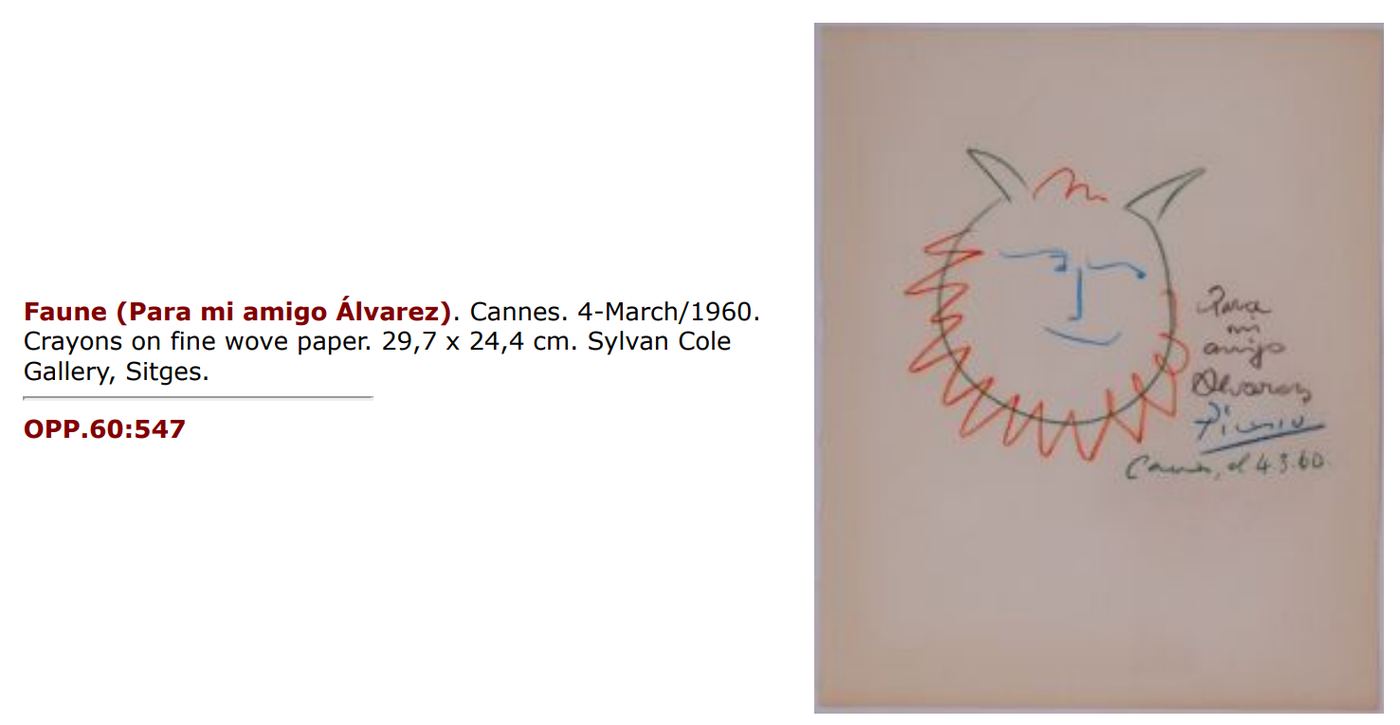 Pablo Picasso Faune rieur (Pour Madame Coudert) authentication evidence image 5