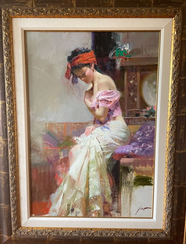 Pino Daeni Lady in Waiting authentication evidence image 1