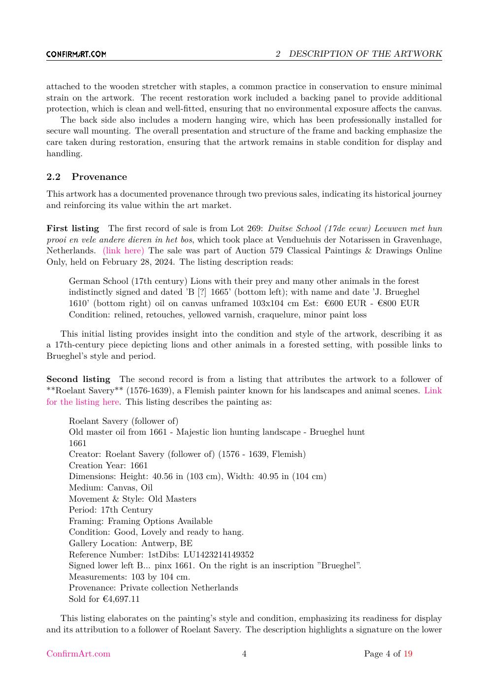 After Brueghel animal scene report sample page 4