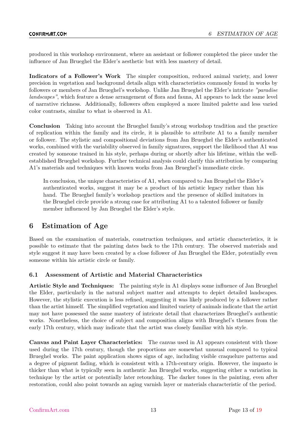 After Brueghel animal scene report sample page 13