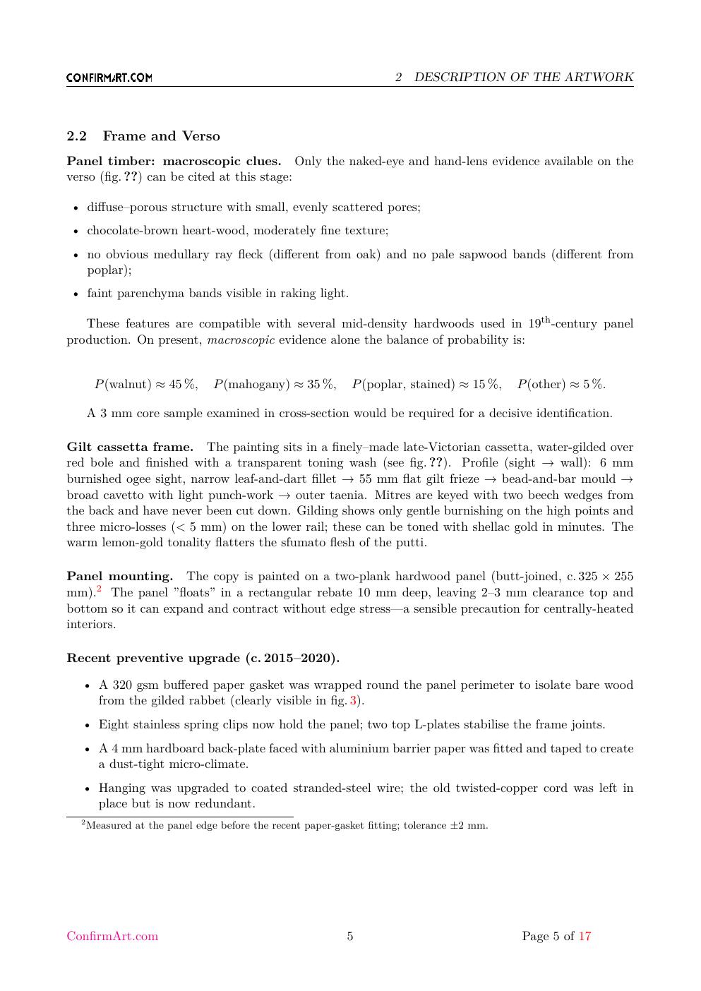 d'après Correggio report sample page 5