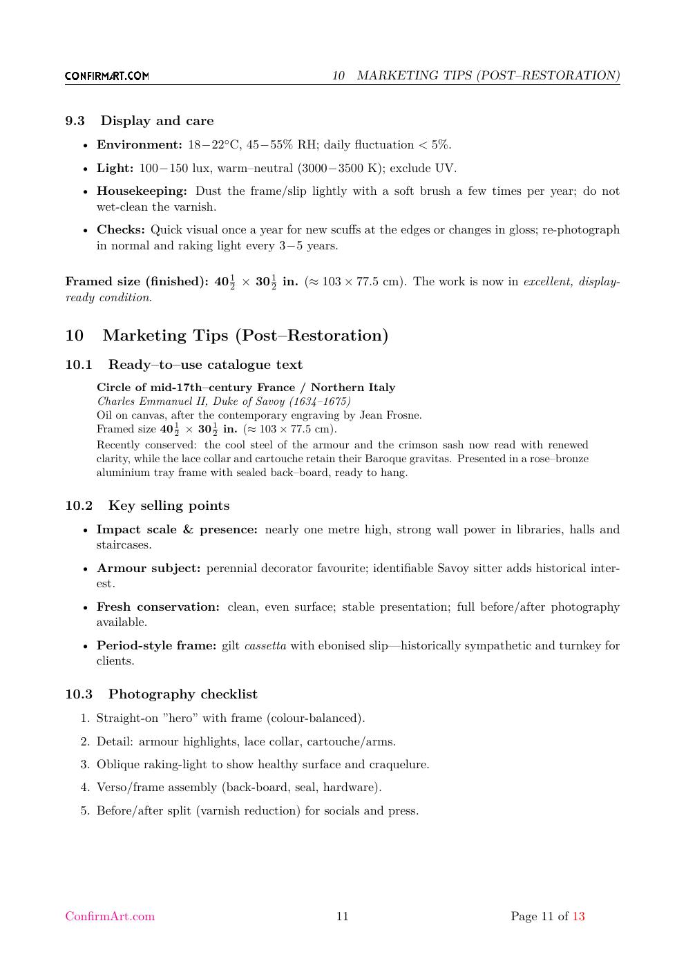 Charles Emmanuel II, Duke of Savoy report sample page 11