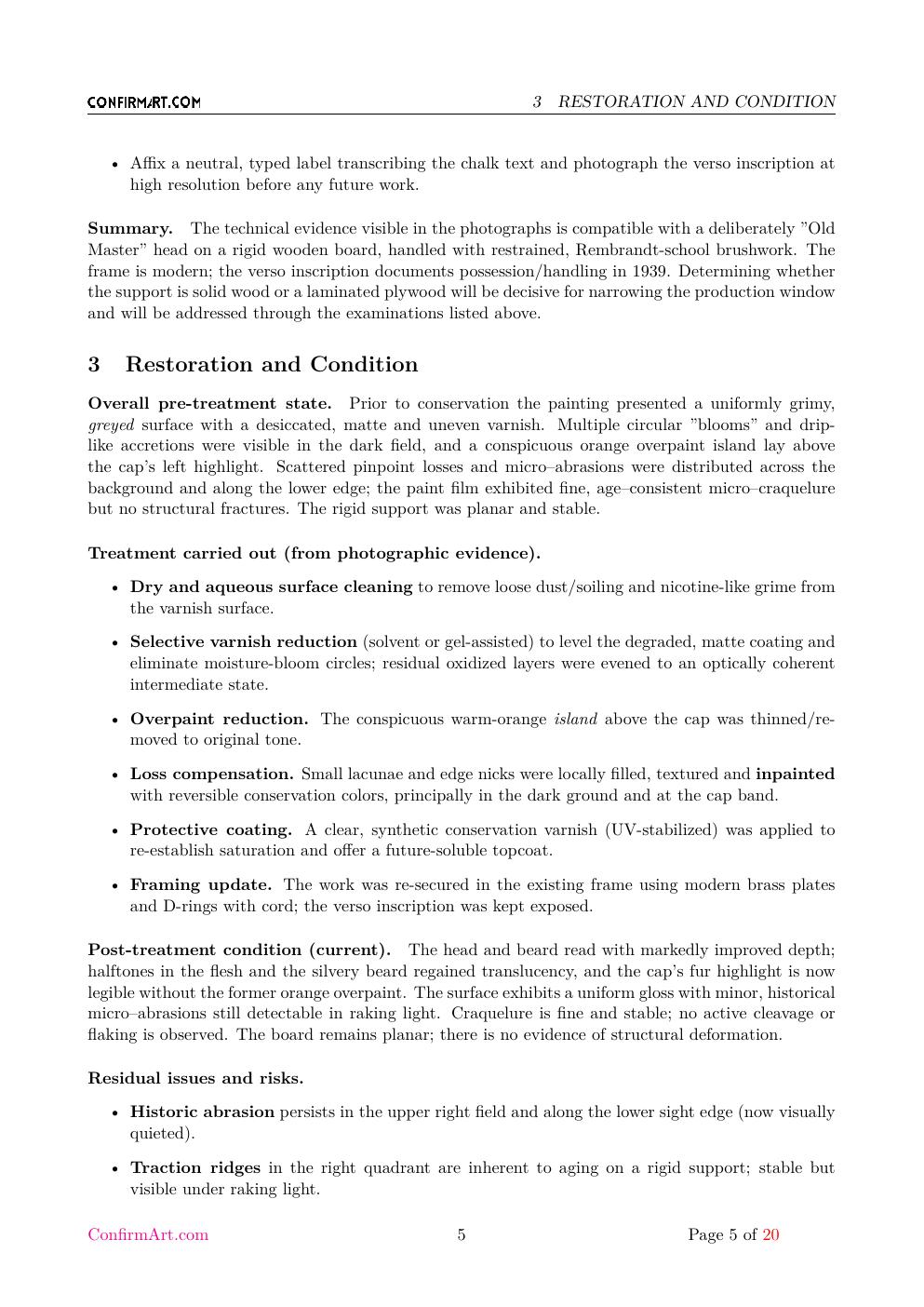 Portrait of an Old Man report sample page 5