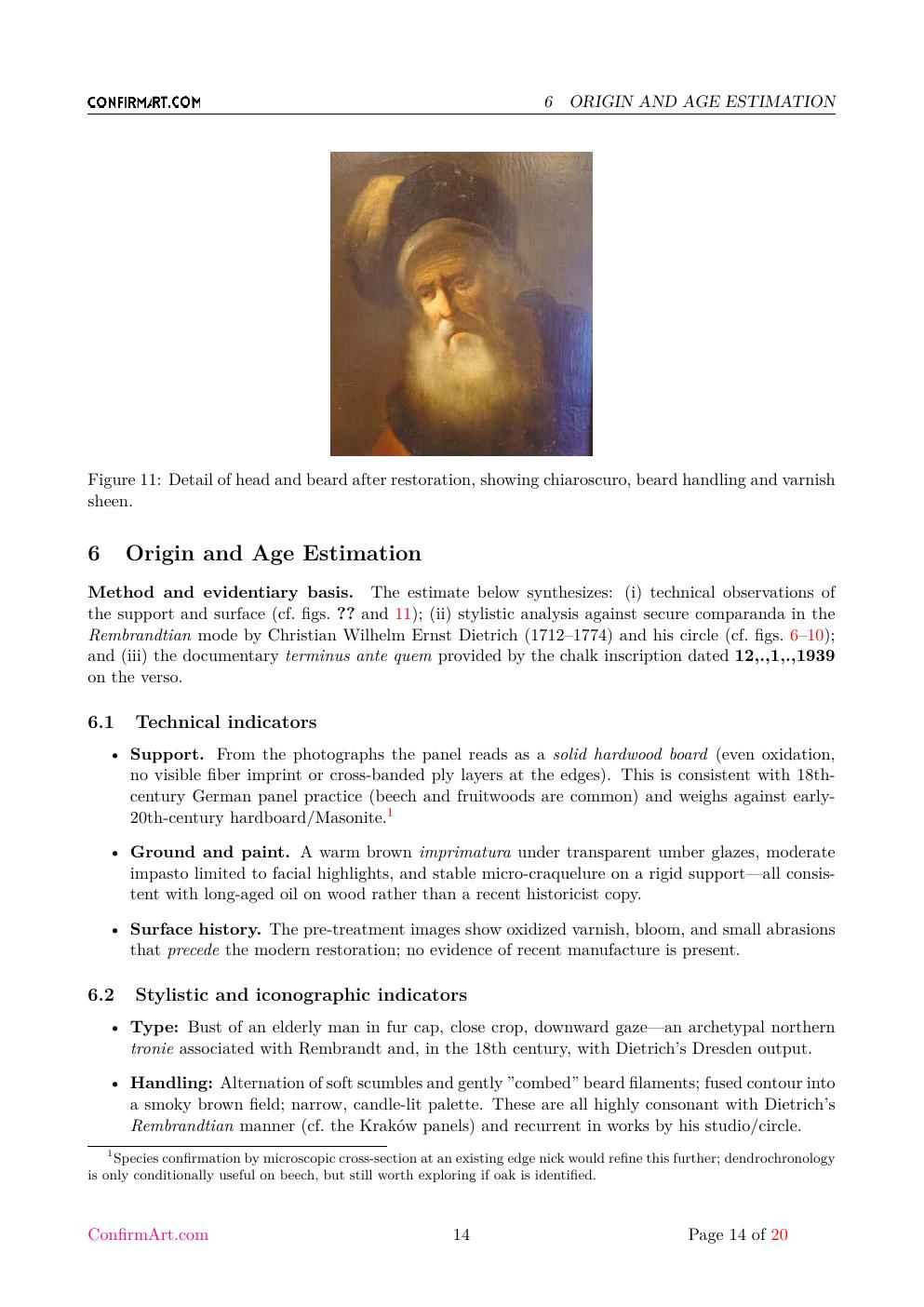 Portrait of an Old Man report sample page 14