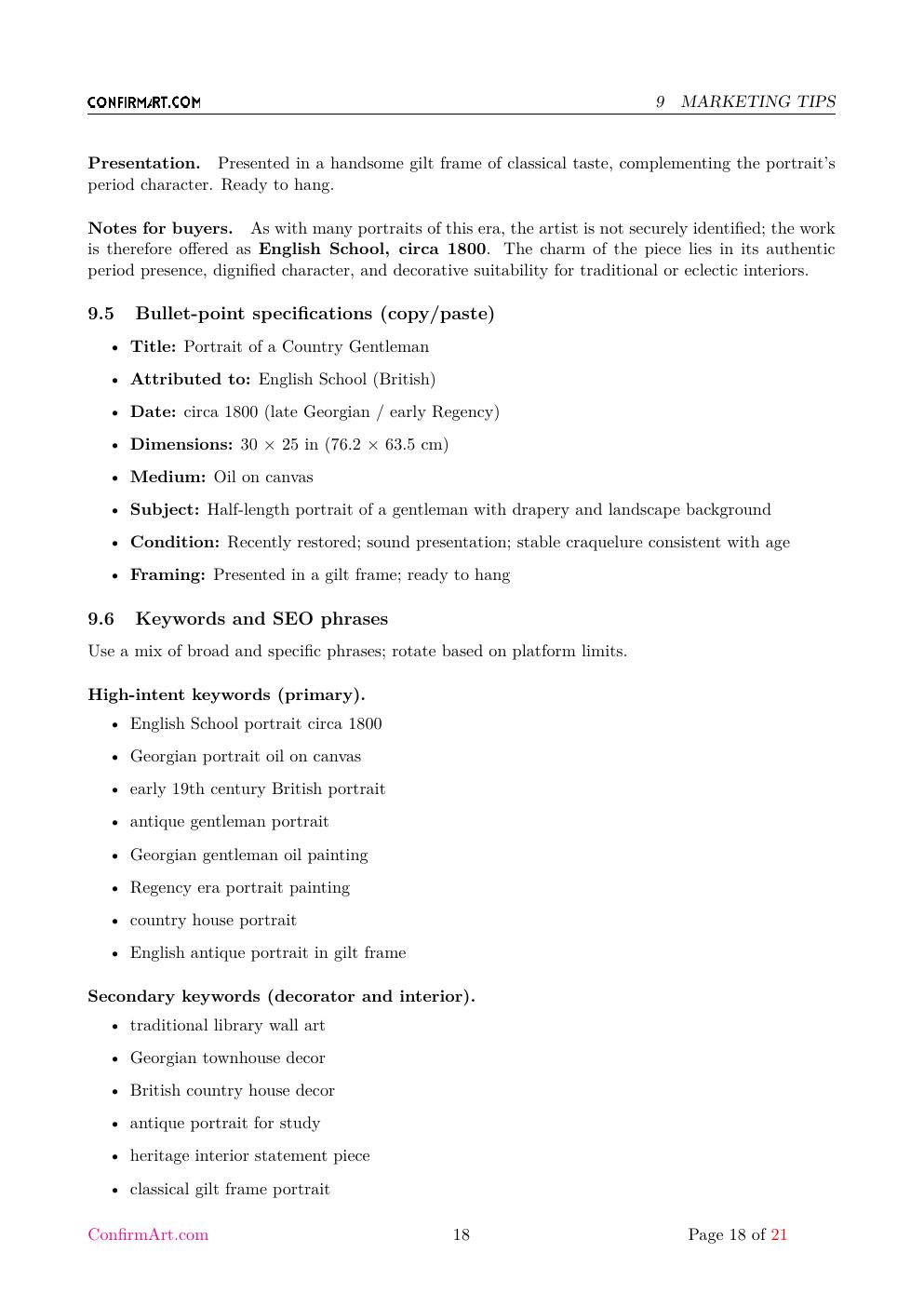 Portrait of an English Gentleman report sample page 18