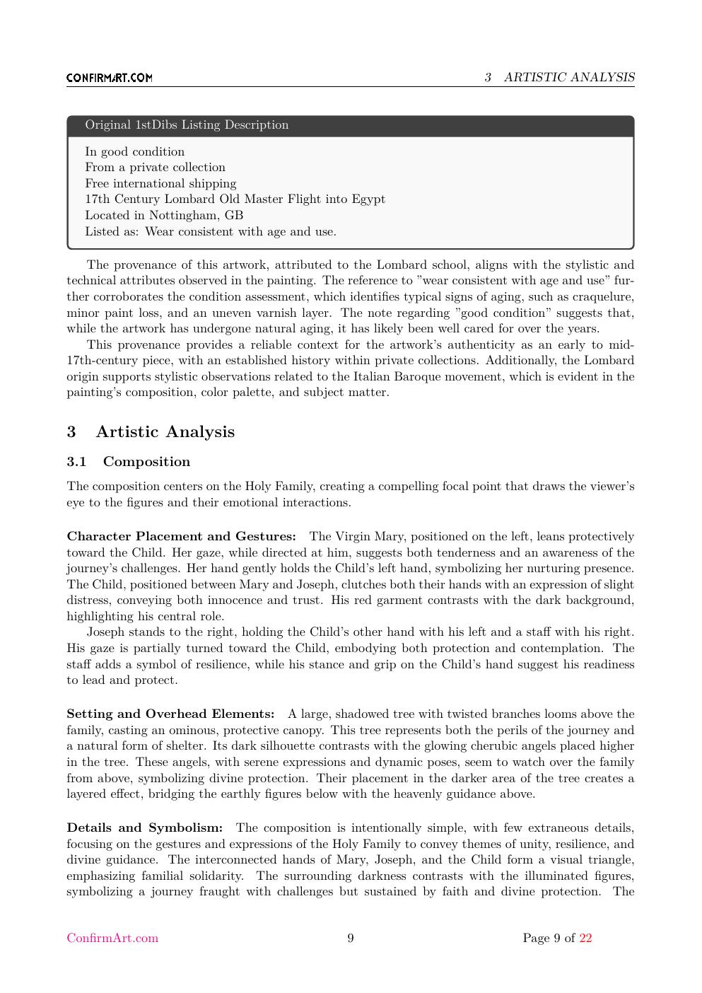 Flight to Egypt report sample page 9