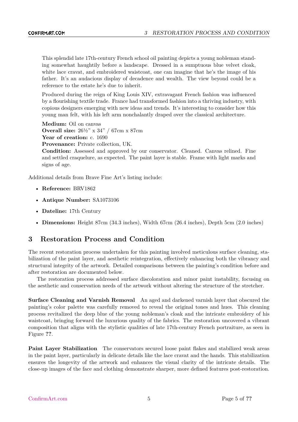 Portrait of a French Nobleman report sample page 5