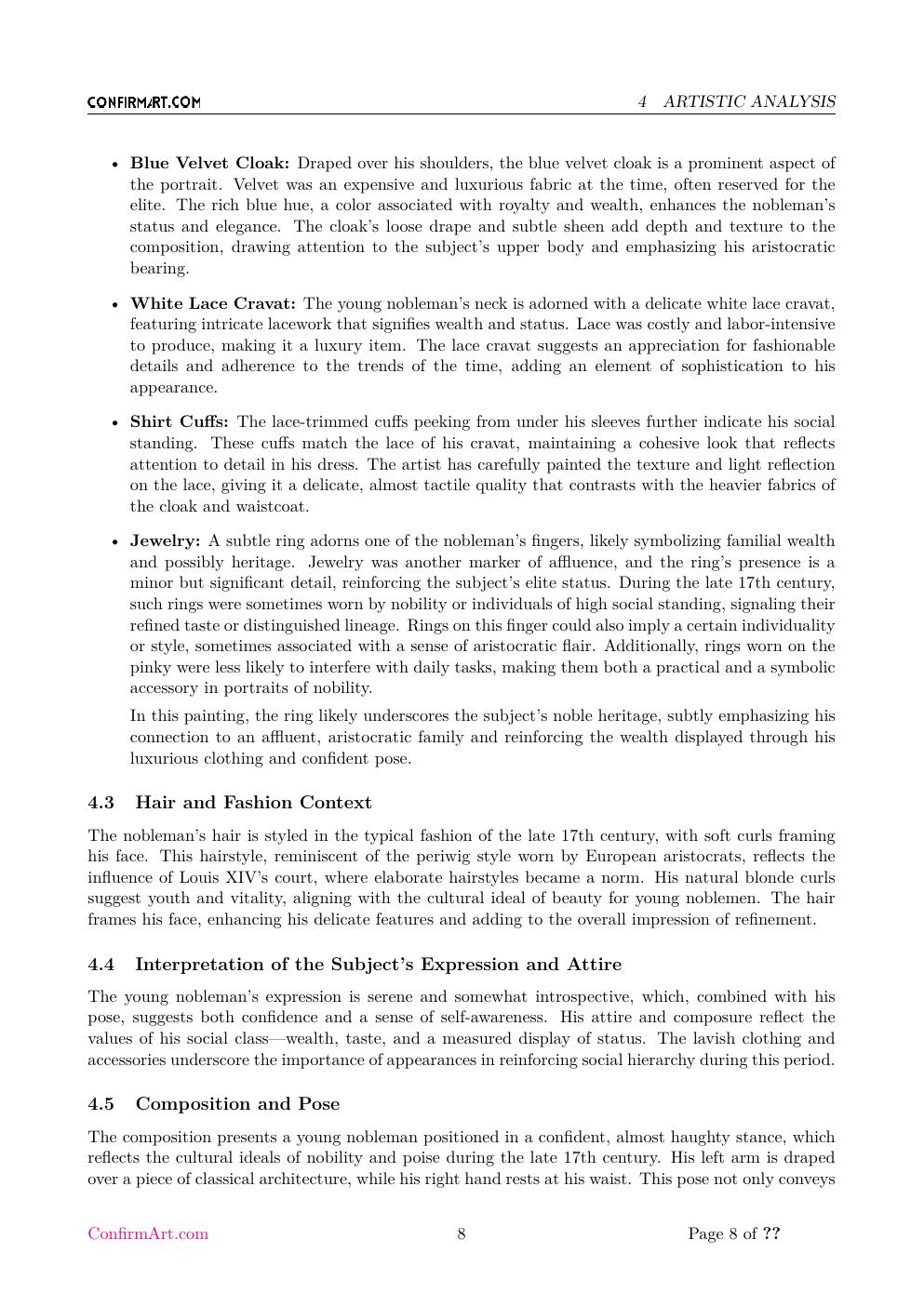 Portrait of a French Nobleman report sample page 8