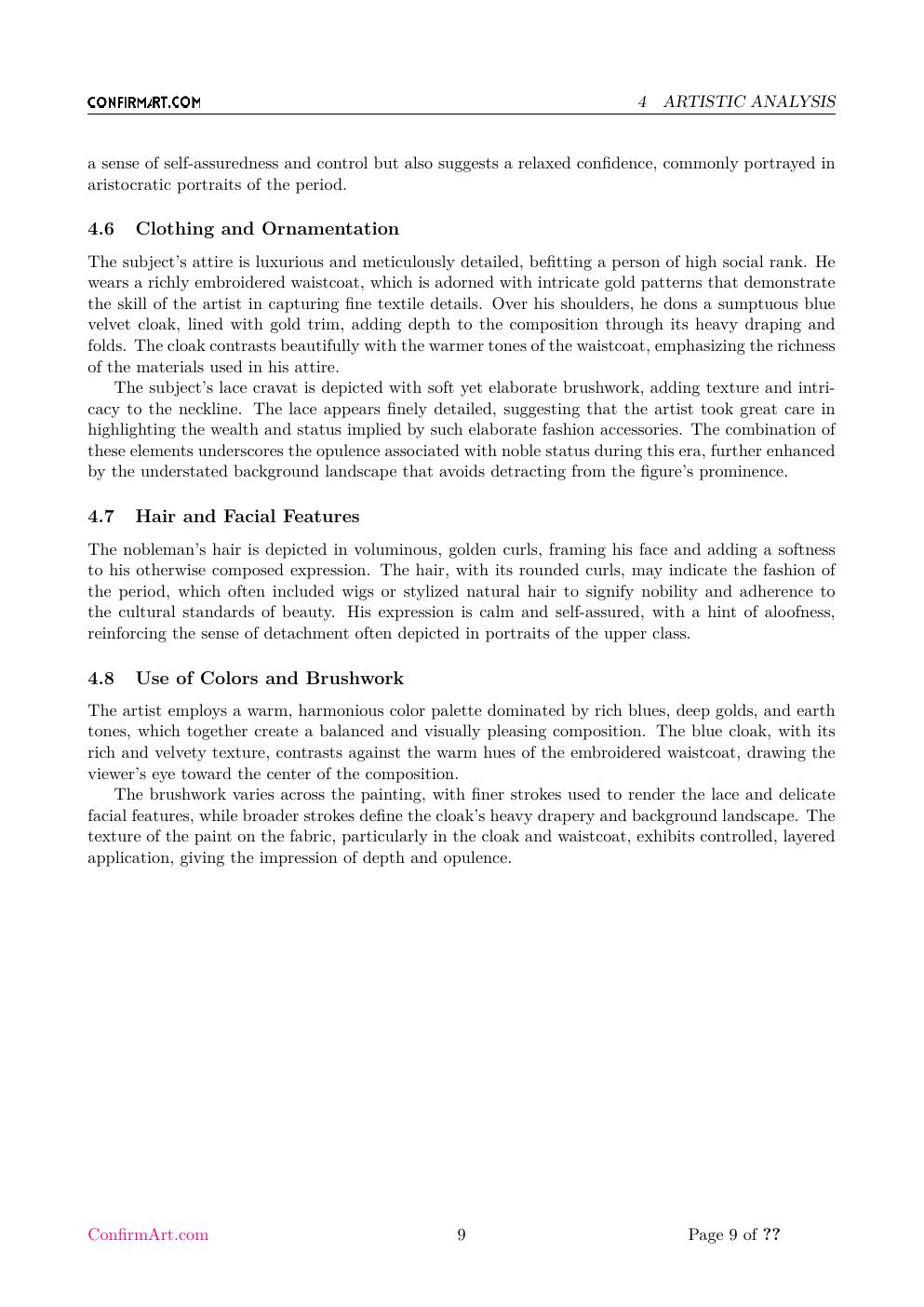 Portrait of a French Nobleman report sample page 9