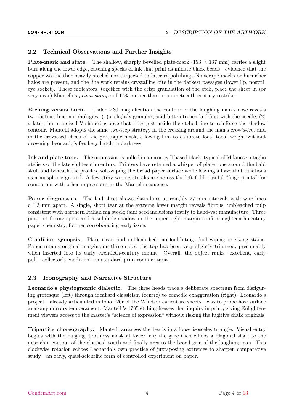 "da Leonardo da Vinci / MA." report sample page 4