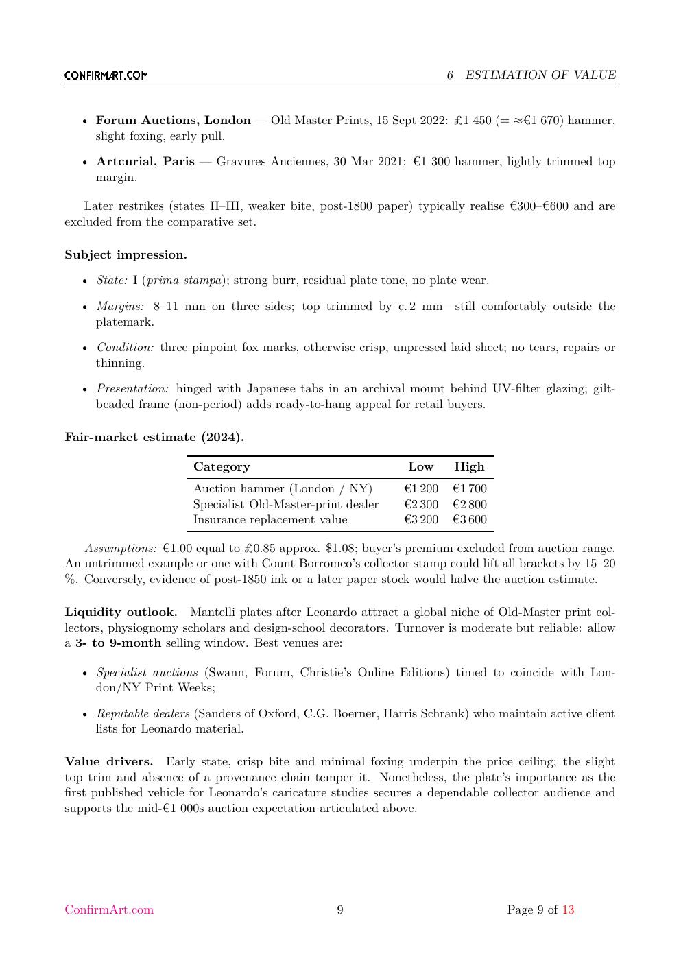 "da Leonardo da Vinci / MA." report sample page 9