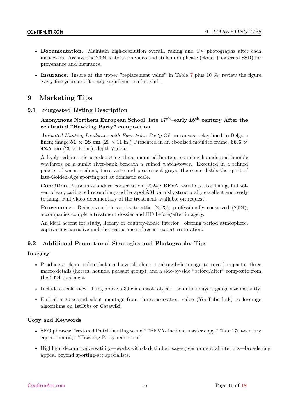 Hunting Party report sample page 16