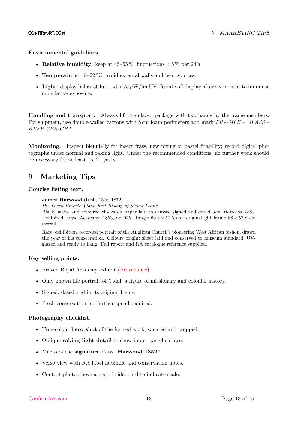 Portrait of Bishop Owen Emeric Vidal report sample page 13