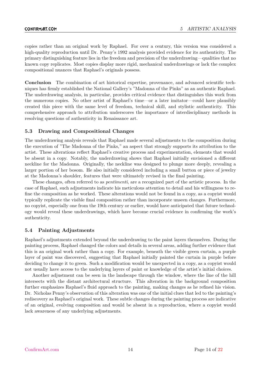 The Holy Family report sample page 14
