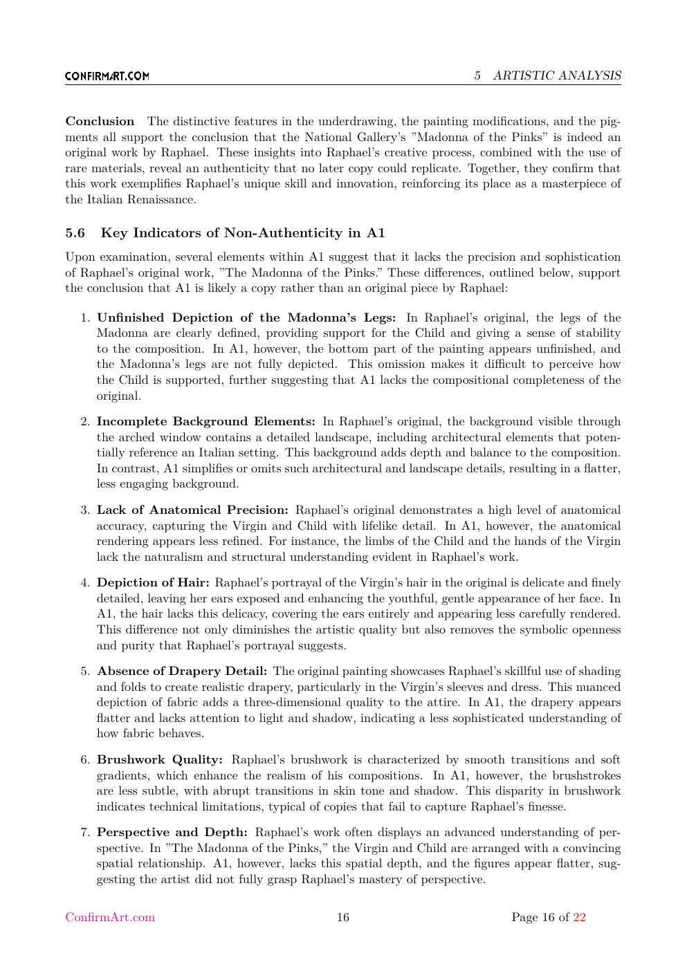 The Holy Family report sample page 16