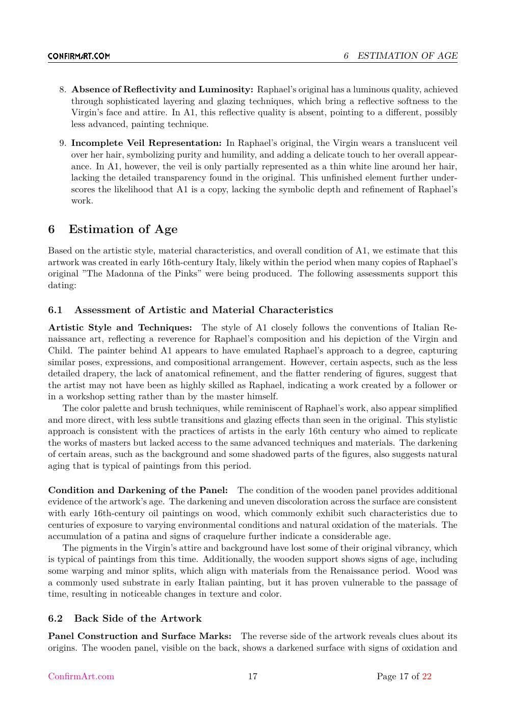 The Holy Family report sample page 17