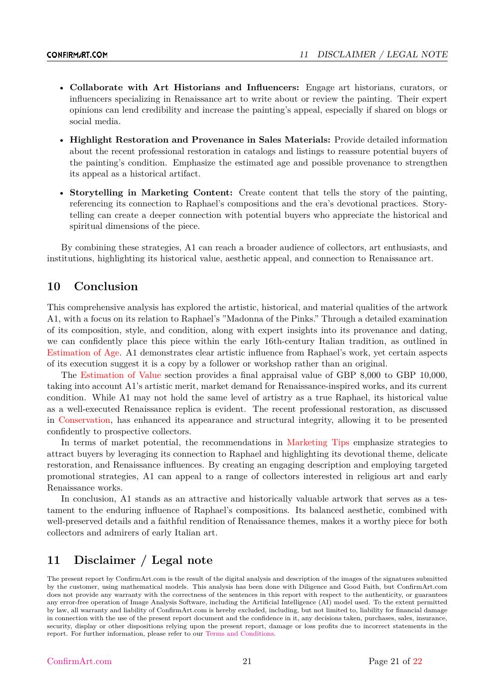 The Holy Family report sample page 21