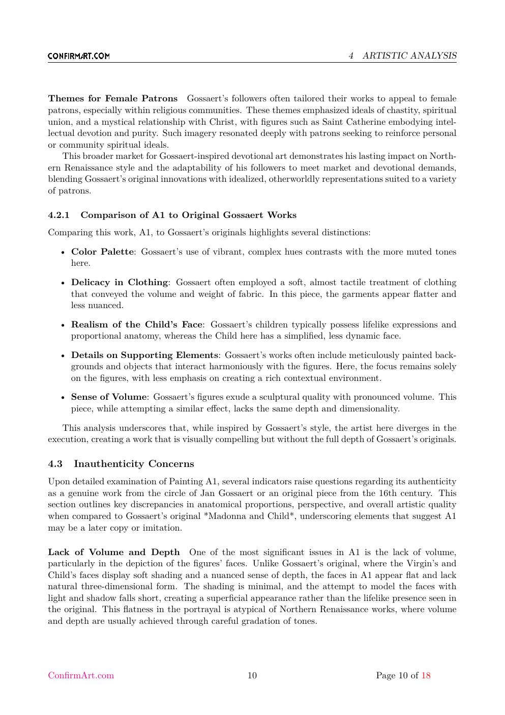 Madonna and Child report sample page 10