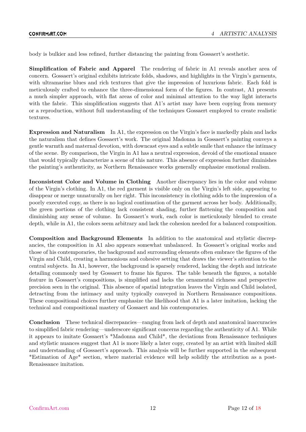 Madonna and Child report sample page 12