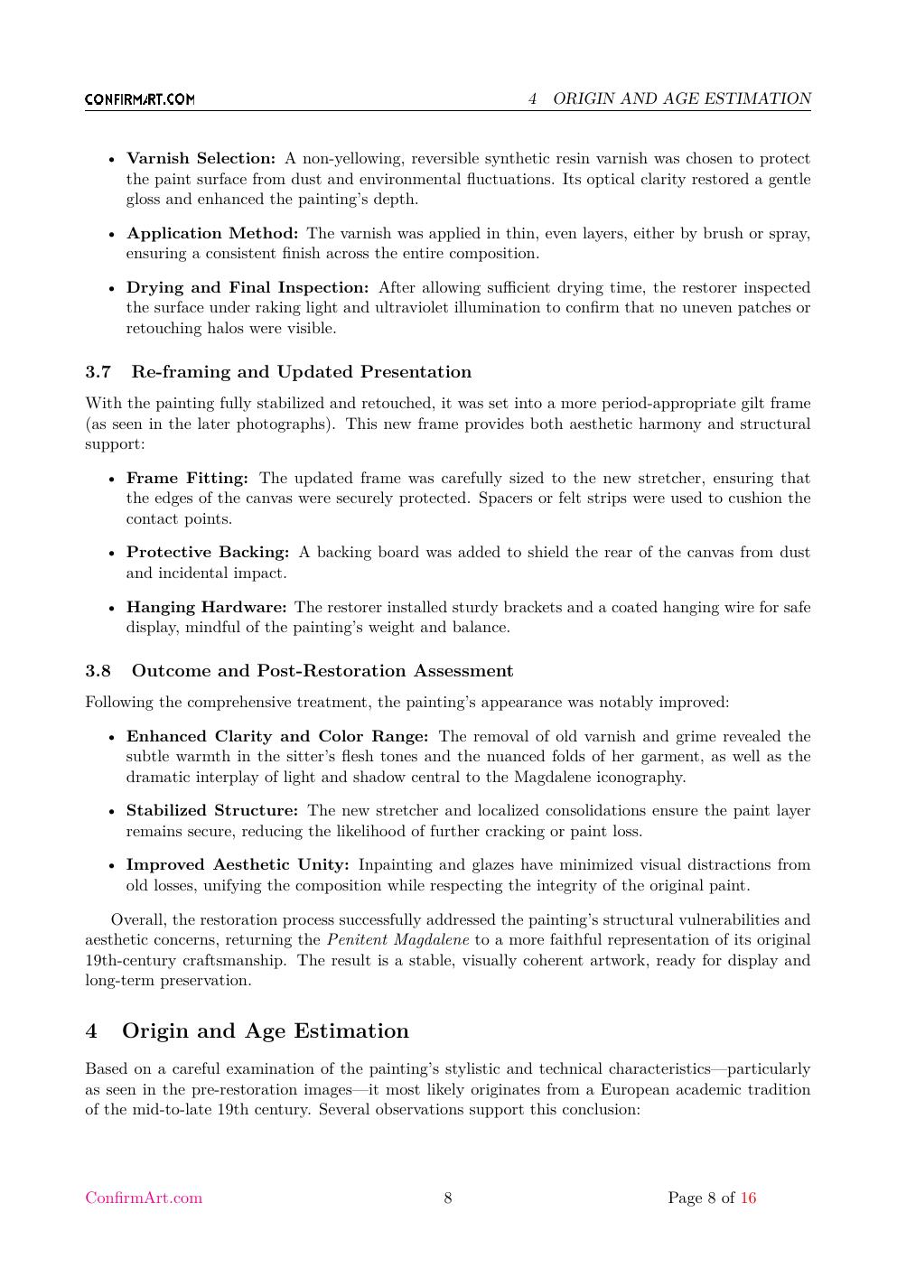 Penitent Mary Magdalene report sample page 8
