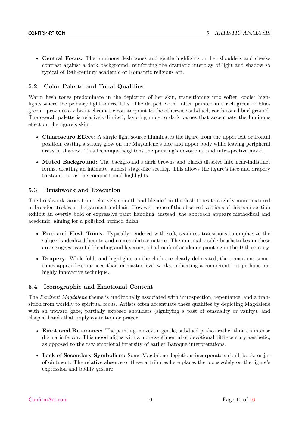 Penitent Mary Magdalene report sample page 10