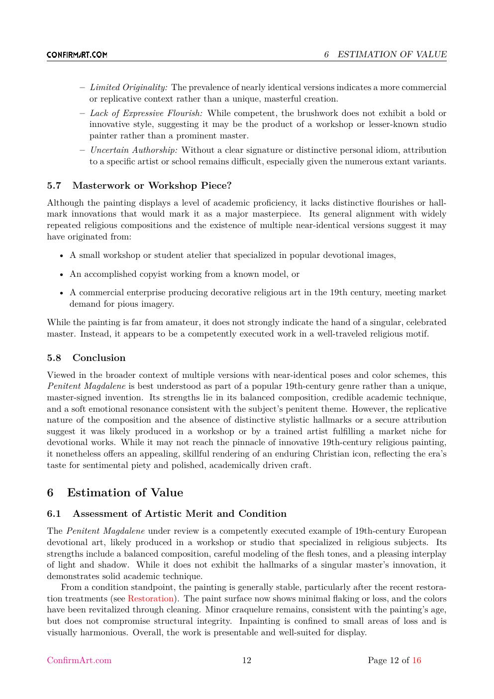Penitent Mary Magdalene report sample page 12