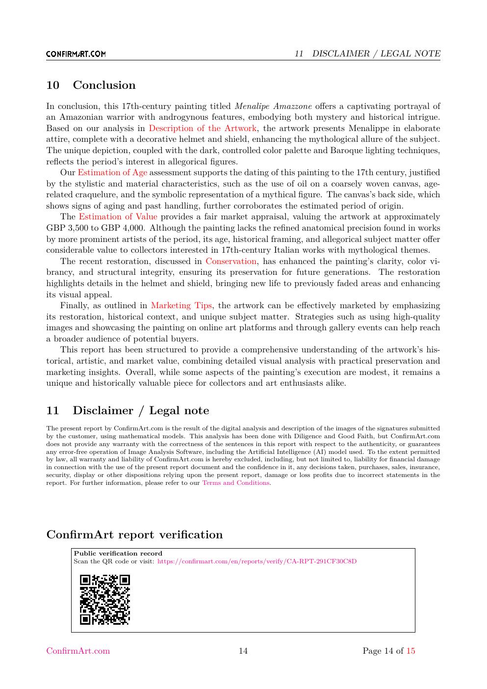 Amazzone Menalipe report sample page 14
