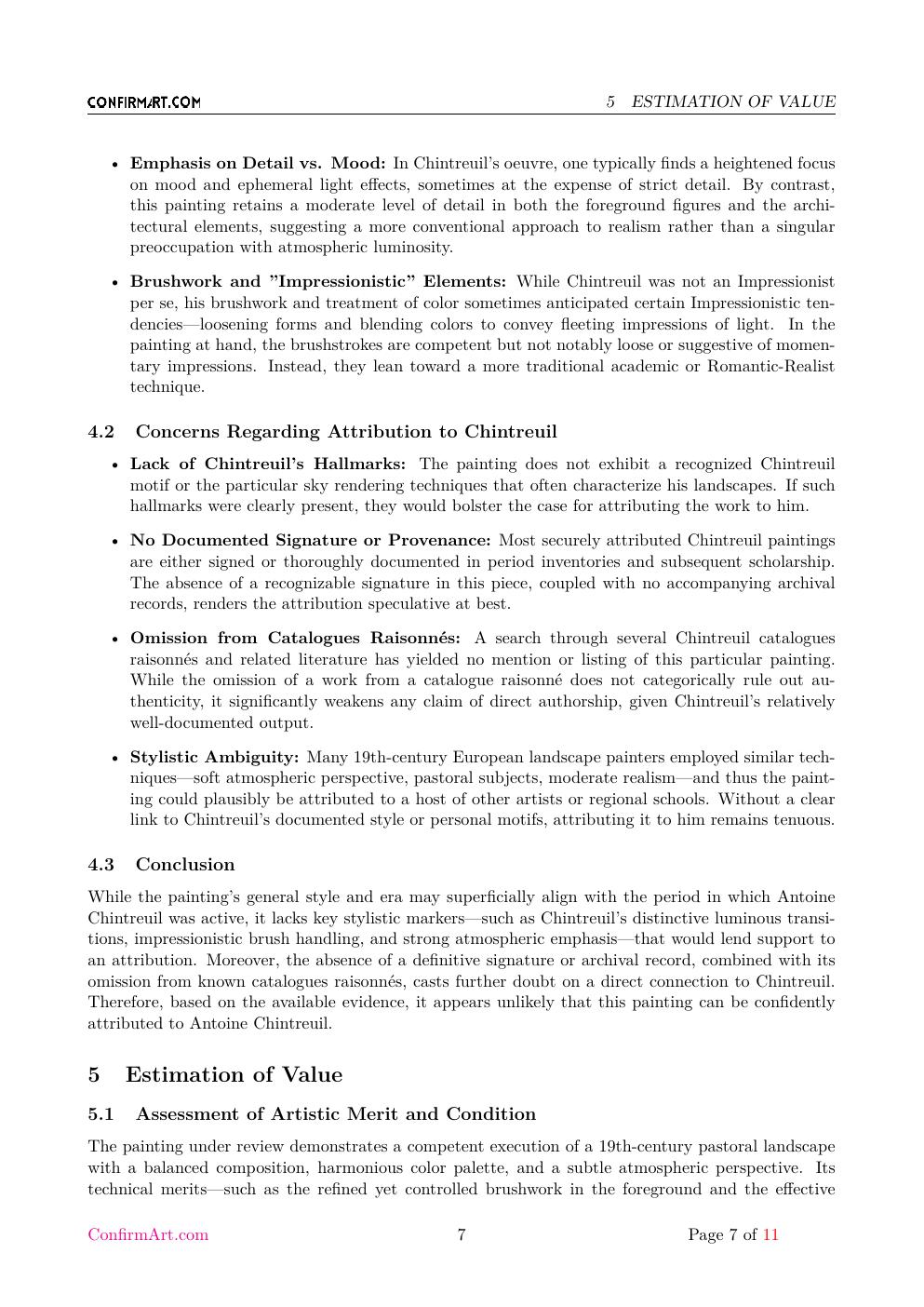 Landscape painting report sample page 7