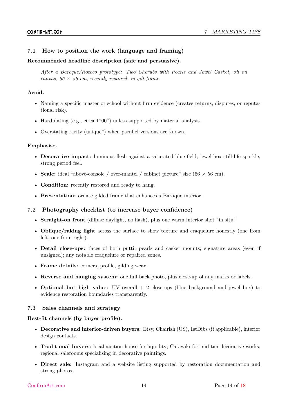 Putti Angels report sample page 14