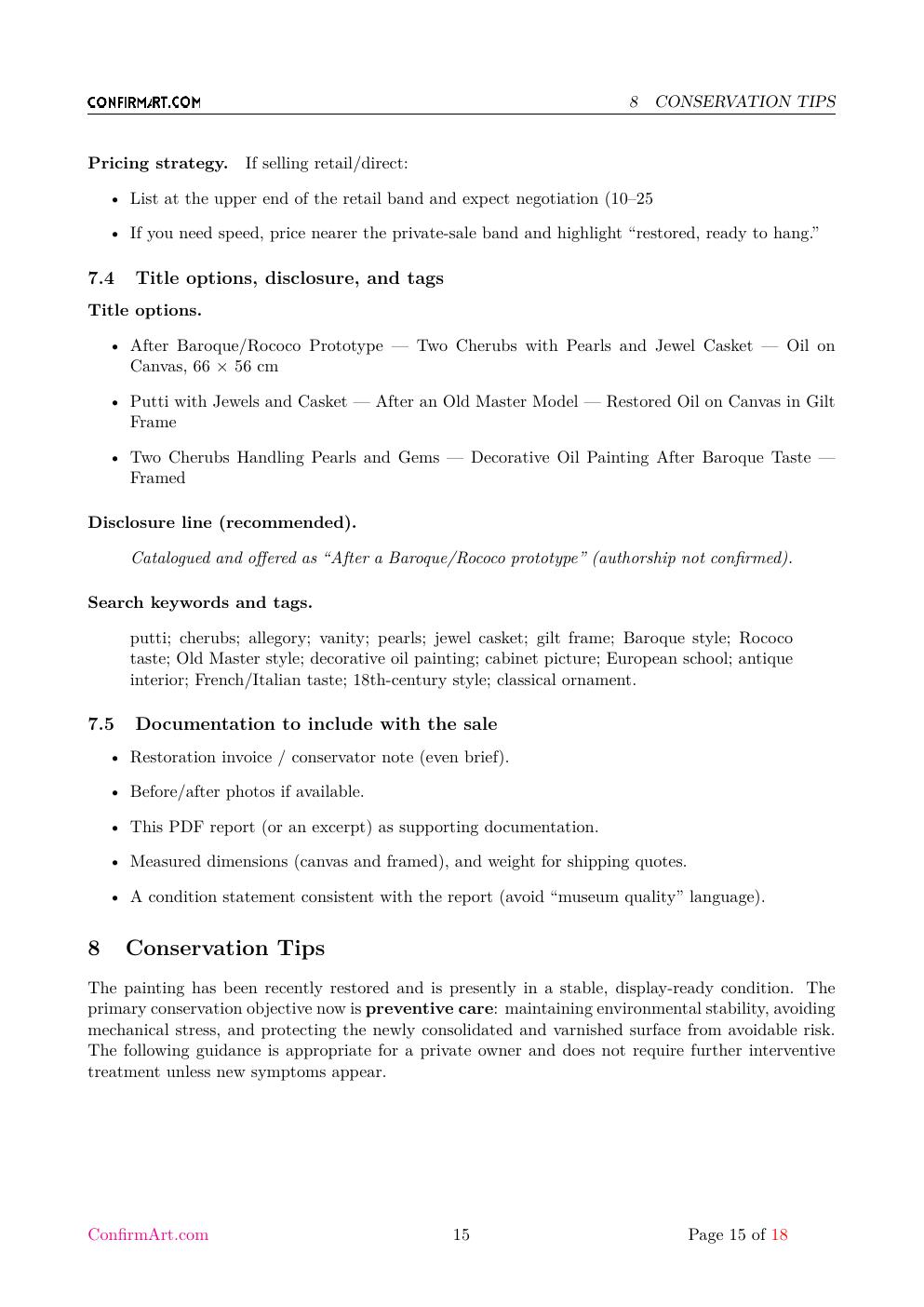 Putti Angels report sample page 15
