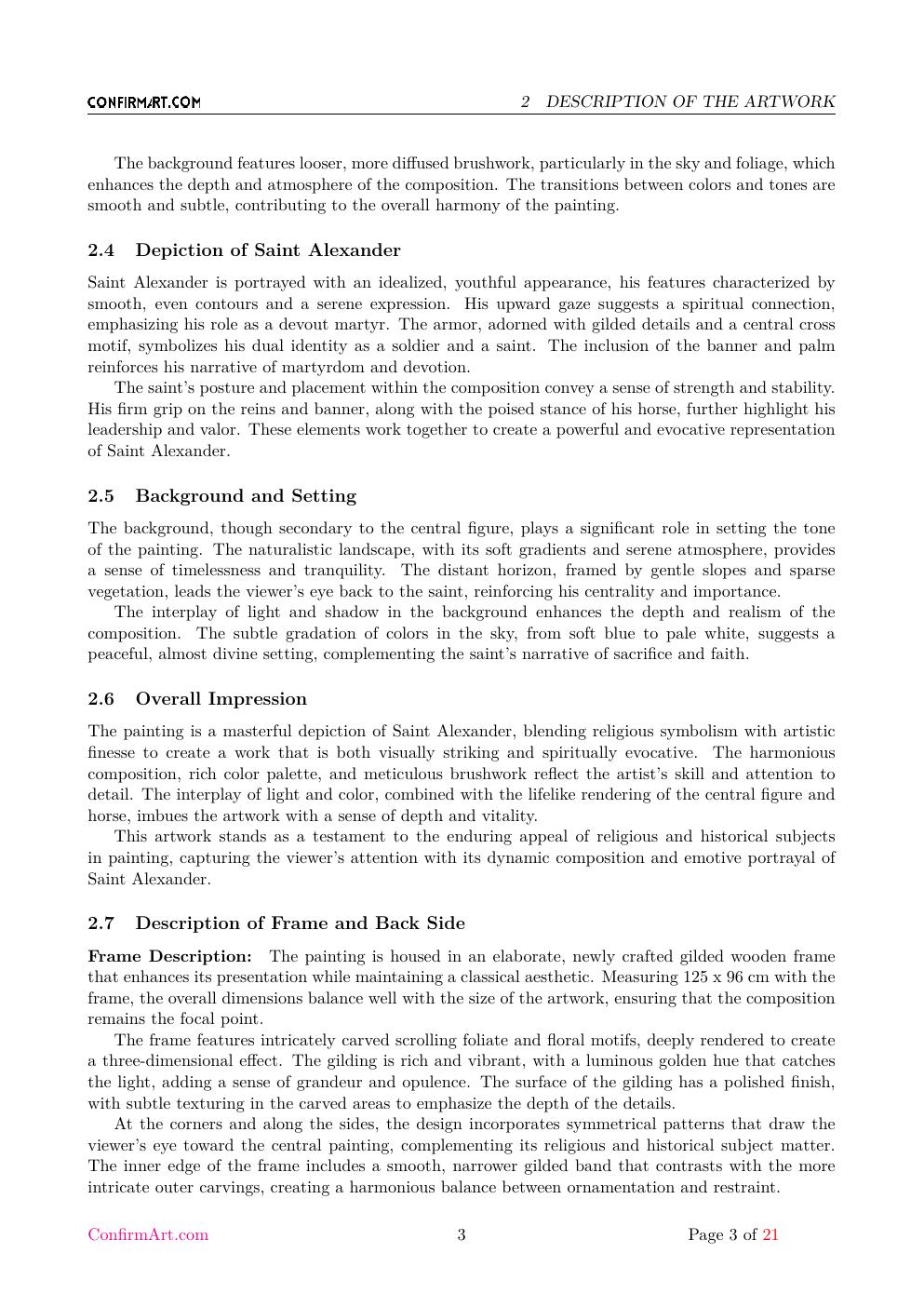 St Alexander report sample page 3