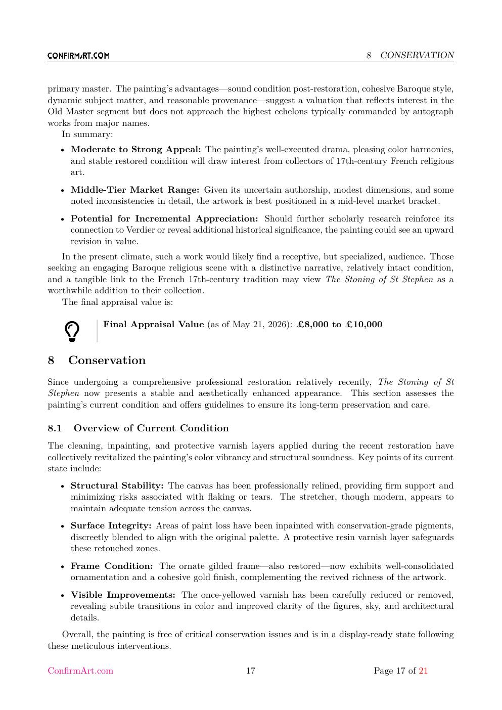 The oil on canvas, "The Stoning of St Stephen" report sample page 17