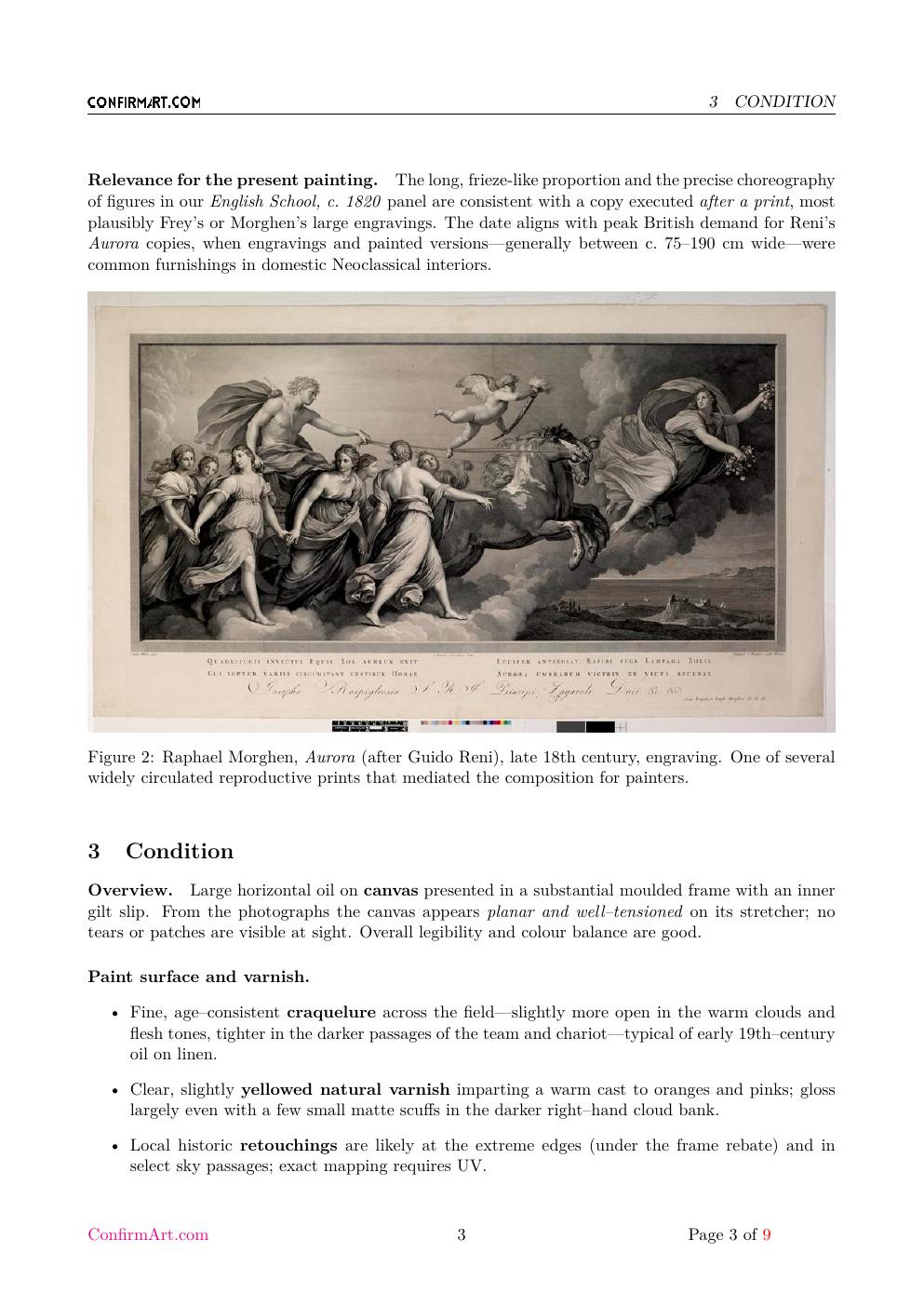 The Chariot of Aurora report sample page 3