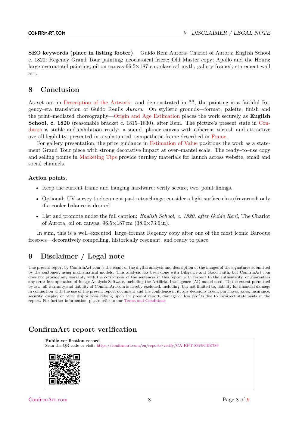 The Chariot of Aurora report sample page 8