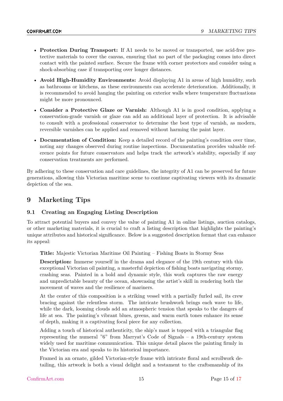 Victorian Sea report sample page 15
