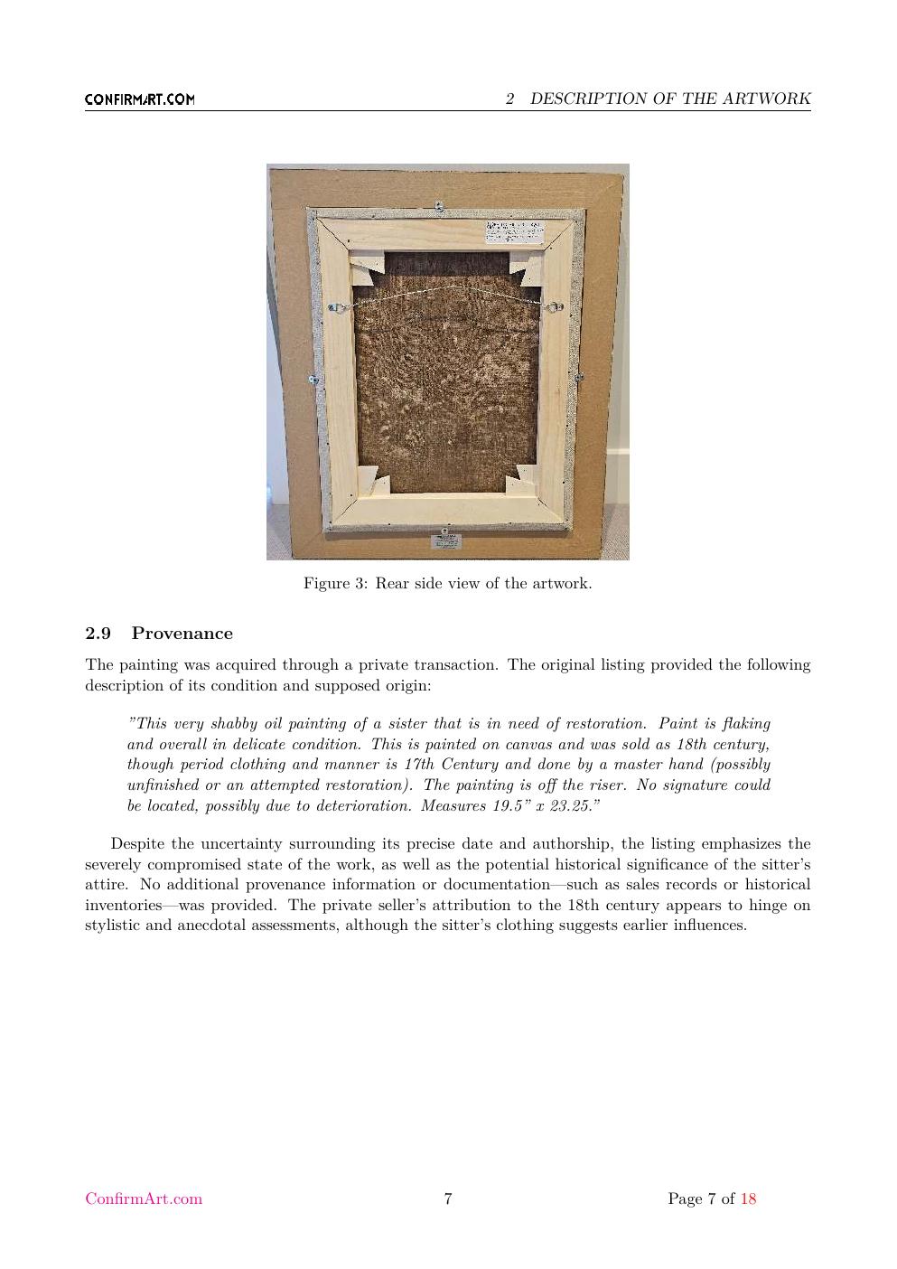 Portrait of a Woman report sample page 7