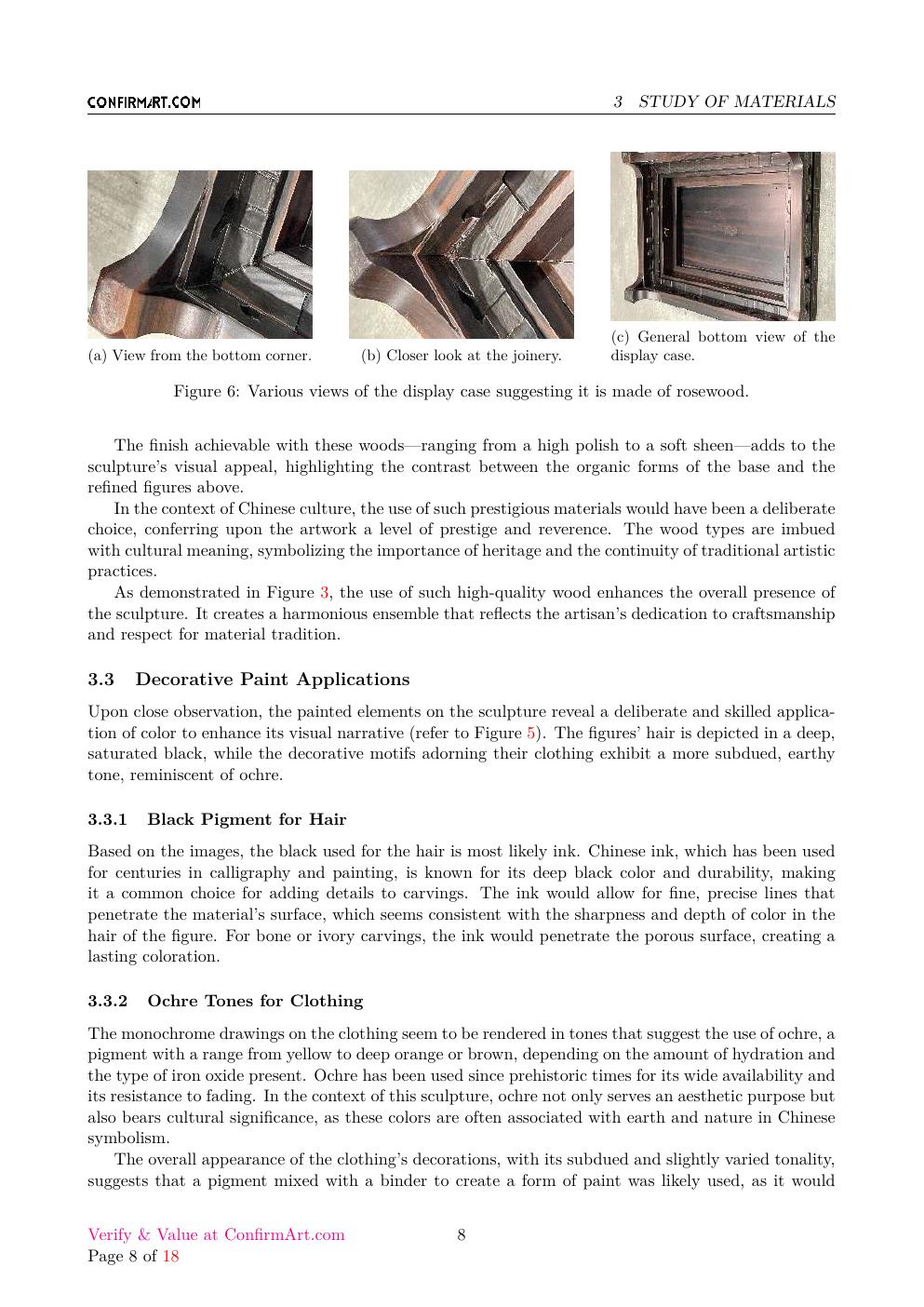 Chinese Carving in its display case report sample page 8