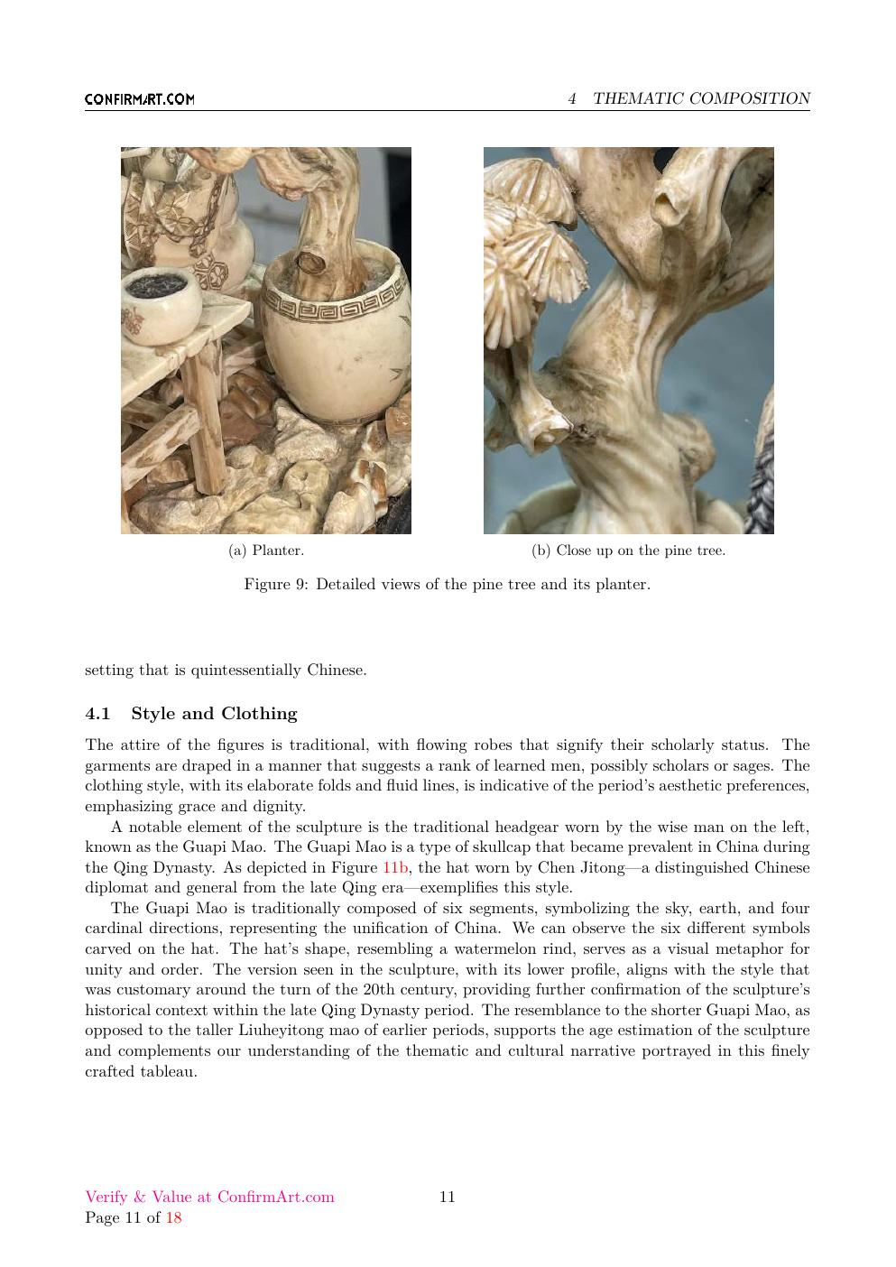 Chinese Carving in its display case report sample page 11