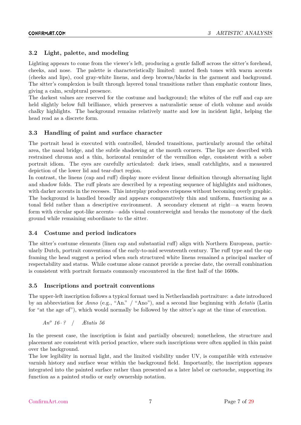 Portrait attributed to Jan Anthonisz. van Ravesteyn report sample page 7