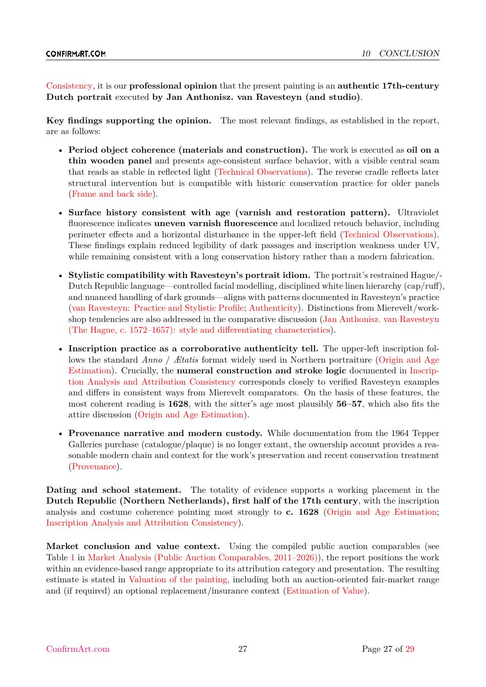 Portrait attributed to Jan Anthonisz. van Ravesteyn report sample page 27