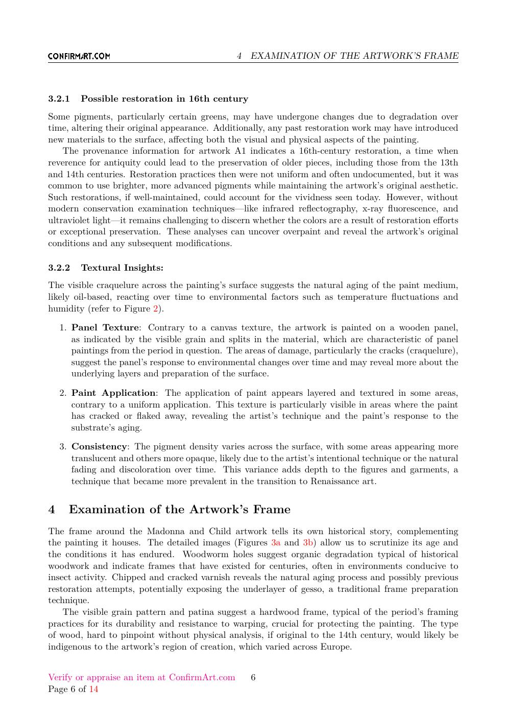 Italian Paintings 13th and 14th Centuries report sample page 6