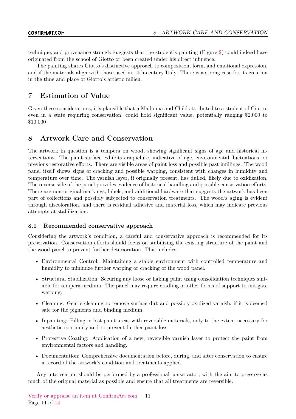 Italian Paintings 13th and 14th Centuries report sample page 11